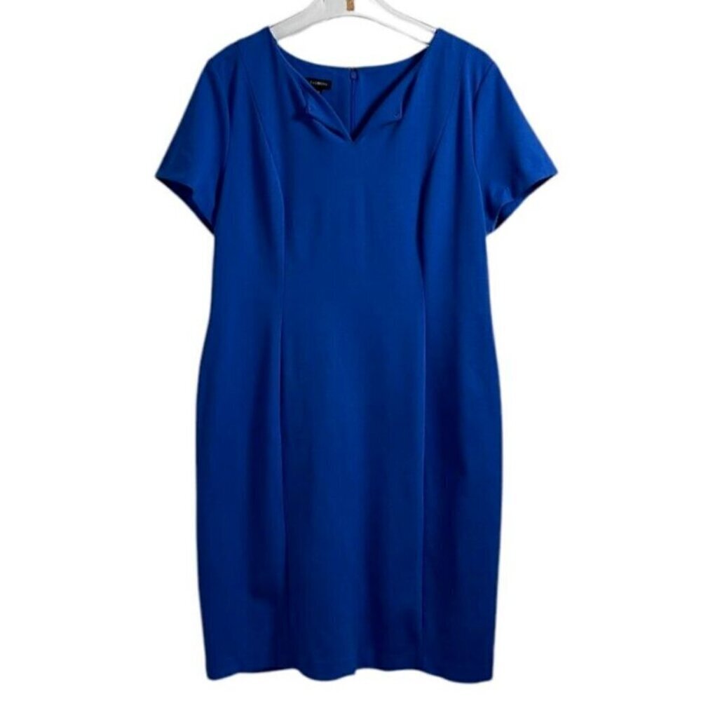 Talbots Cobalt Blue Sheath Dress w/ Back Slit – Size 14